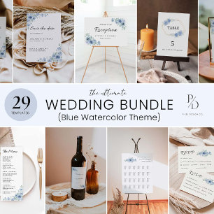 Blue Wedding Guest Book Sign Template