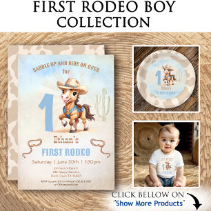 First Rodeo Western Cowboy Cow Print Name Napkins