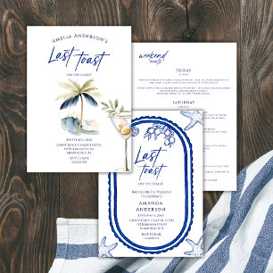 Last Toast On The Coast Beach Bechelorette Weekend Invitation