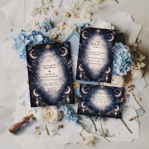 Celestial Moon Gothic Wedding Invitation
