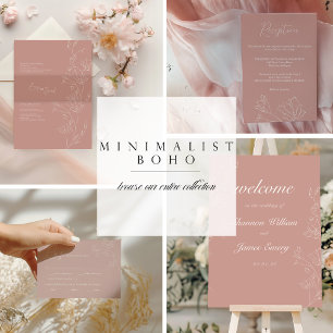 Boho Wedding RSVP   Terracotta & Hand-Drawn Floral Card