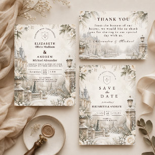 Timeless Elegant Winter Wedding Enclosure Card