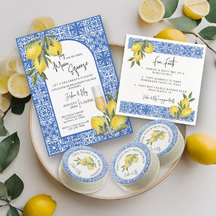 They Found Main Squeeze Lemon & Tile Engagement Invitation