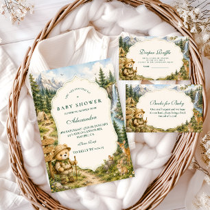 Whimsical Bear Camping Baby Shower Invitation