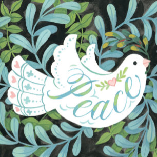 Peace Dove Illustrated Christmas Card