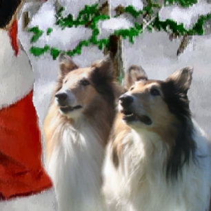 Sable Rough Collie Christmas Gifts Holiday Card