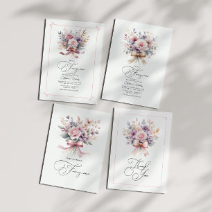 Elegant Floral Bow "Fancy One" Custom Birthday Card