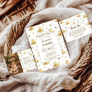 Sweet As Can Bee Wild One Birthday Invitation