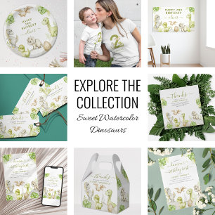 Kids Watercolor Dinosaur Birthday Party Invitation