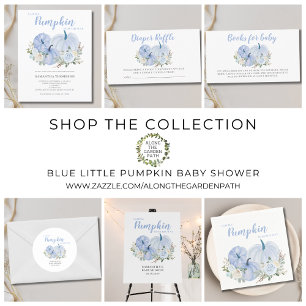  Blue Little Pumpkin Diaper Raffle Ticket  Enclosure Card
