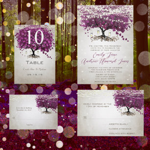 Mason Jar Sangria Heart Leaf Firefly Tree Wedding Invitation