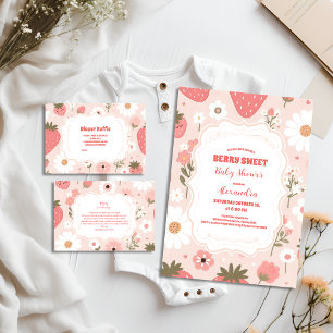 Cute Berry Sweet Pink Coquette  Books for Baby Enclosure Card