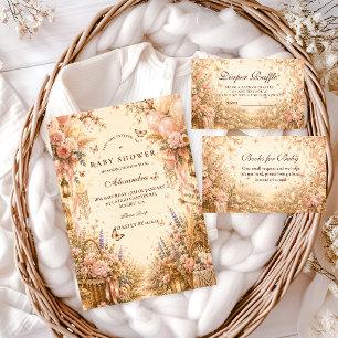 Elegant Butterfly Boho Baby Shower Invitation