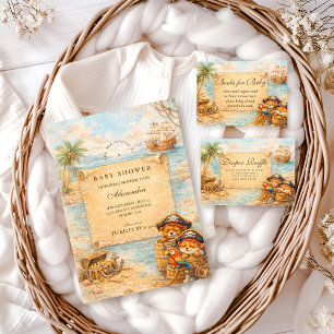 Ahoy Matey Storybook Pirates Baby Shower Invitation