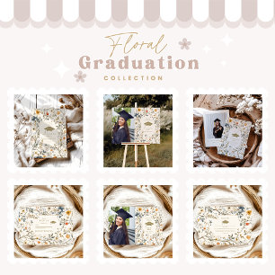 Photo Elegant Vintage Floral Graduation Invitation