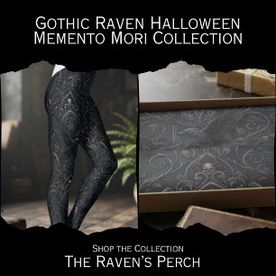 Dark Gothic Obsidian Damask Raven Napkin