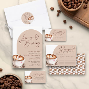 Modern Coffee Bridal Shower Thank You Heart Classic Round Sticker