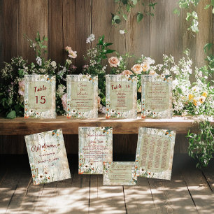 Vintage Lace & Daisies Rustic Wedding Invitation