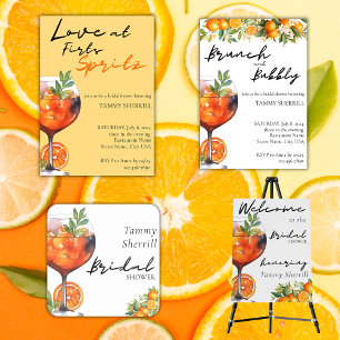 Orange Aperol Spritz Coctail Bridal Shower  Classic Round Sticker