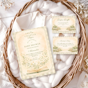 A New Chapter Botanical Baby Shower Invitation