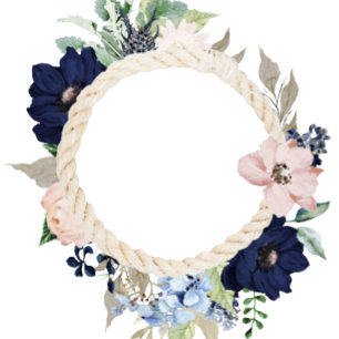Marina Nautical Blooms Wedding Shower Invitations