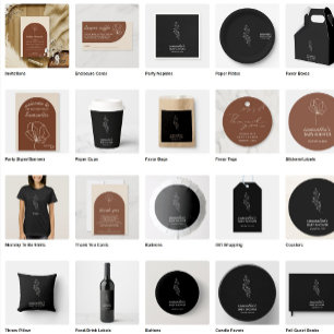 Contemporary Botanical Baby Shower Calligraphy Art Banner