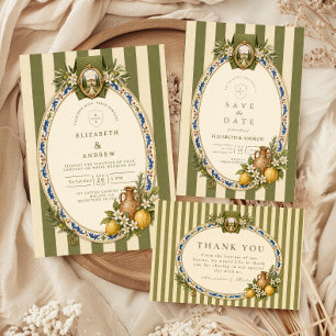 Rustic Italian Wedding Thank You Card