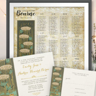Photo on Back Art Nouveau Dragonfly Lily Pad All In One Invitation
