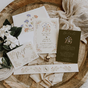 Rococo Floral Antique Frame Wedding Place Card