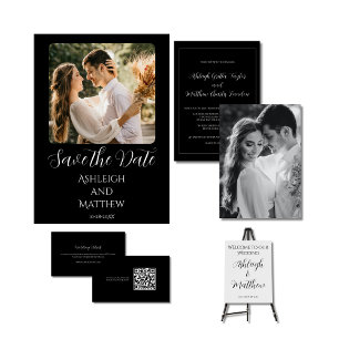 Elegant Black & White Photo Save The Date