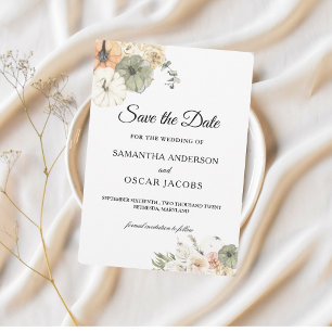 Modern Watercolor Pumpkins & Flowers 