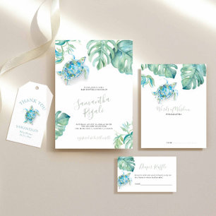 Sea Turtle Diaper Raffle Invitation Enclosure Card