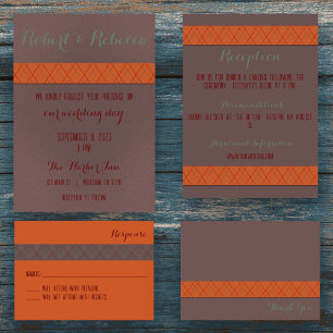 Orange and Brown Fall Wedding Enclosure Card