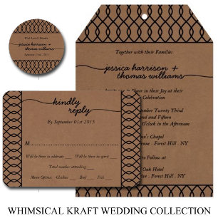 The Modern Whimsical Kraft Wedding Collection Invitation