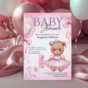 Baby Shower Invitation with teddy bear.