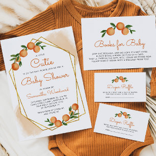 Book Request Baby Shower Citrus Orange Enclosure Card