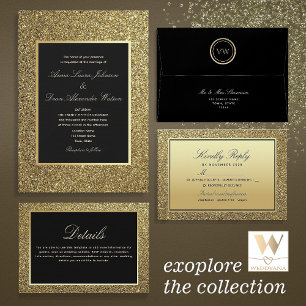 Chic Black and Gold Wedding Save The Date