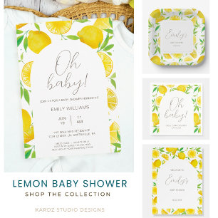 Lemon Themed Baby Shower Thank You Classic Round Sticker