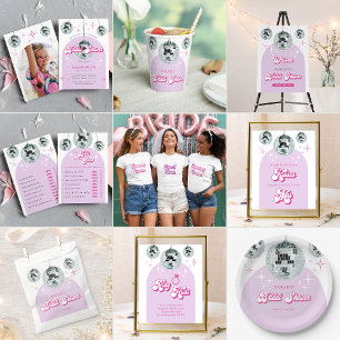 Retro Pastel Disco Groove Bridal Shower Napkin