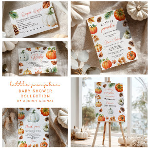 Whimsical Fall Pumpkin Little Pumpkin Baby Shower Thank You Card