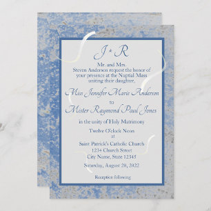 Blue & Grey Marble Nuptial Mass with Photo  Programme