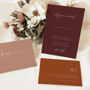 Brunt Orange Minimalist Will You Be My Bridesmaid  Invitation