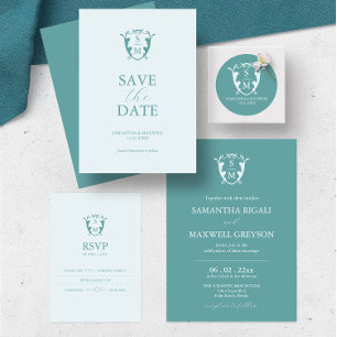 Simple Monogram Blue Wedding