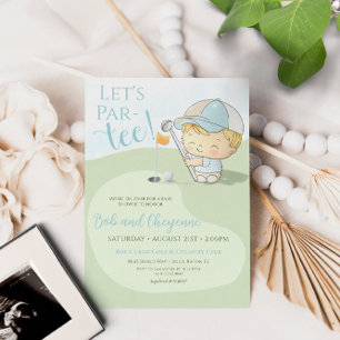 Golf Baby Shower Cute Boy Par-Tee Coed Party  Invitation