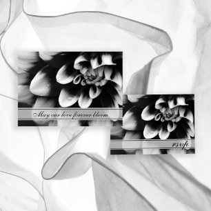 Black and White Dahlia Wedding RSVP Response Card