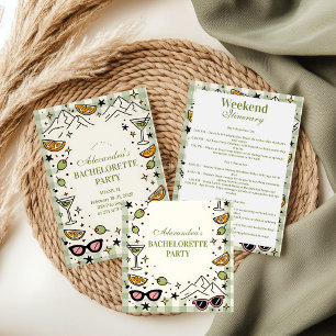 Mountains and Martinis Bachelorette Party Invitation