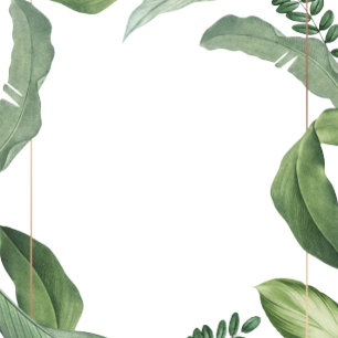 Tropical Green Foliage. Botanical elegant Wedding Invitation