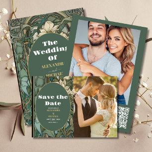 Vintage Floral Art Nouveau Wedding Menu