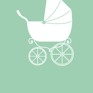 Vintage Carriage Baby Shower Green Gender Neutral Invitation