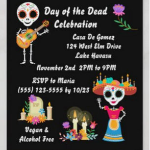 Day of The Dead Sugar Skull Skeletons Paper Plate